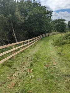 Wooden Fencing Along A Horse Field